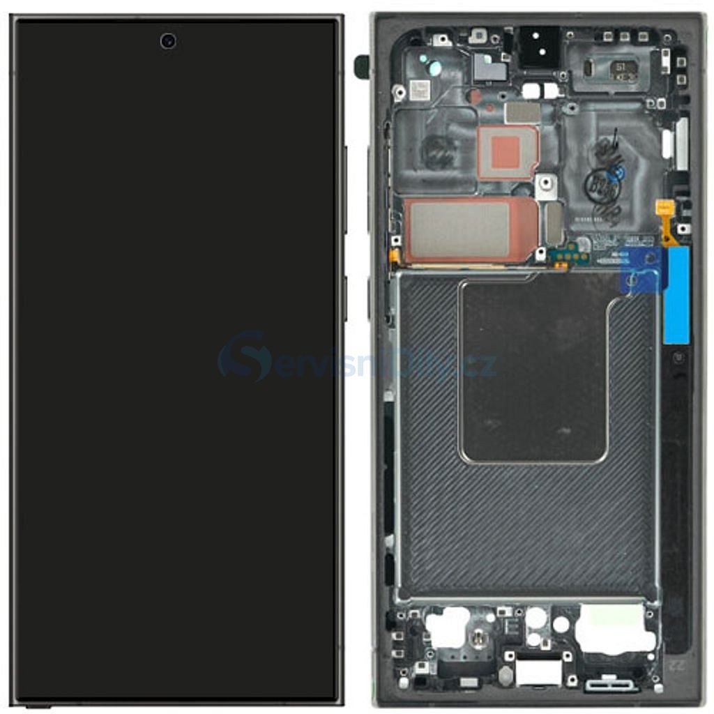 LCD SAMSUNG S24 ULTRA / S928 TITANIUM BLACK WITH FRAME ORIGINAL (SERVICE PACK) Assembled