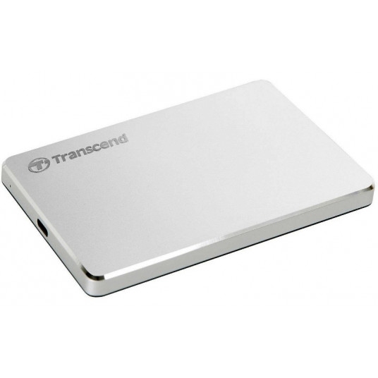 1.0TB (USB3.1/Type-C) 2.5' Transcend 'StoreJet 25C3S', Silver, Aluminum Casing, Ultra-Slim&Light