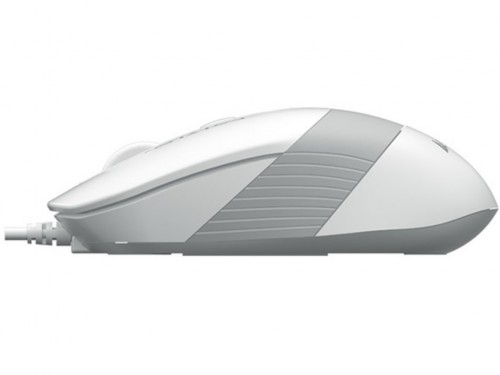 Mouse A4Tech FM10, Optical, 600-1600 dpi, 4 buttons, Ambidextrous, 4-Way Wheel, White/Grey, USB