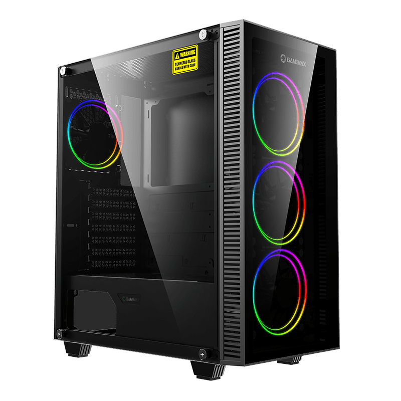 Case ATX GAMEMAX Draco XD, w/o PSU, 4x120mm ARGB fans. ARGB HUB, TG, Dust Filter, USB3.1, Black