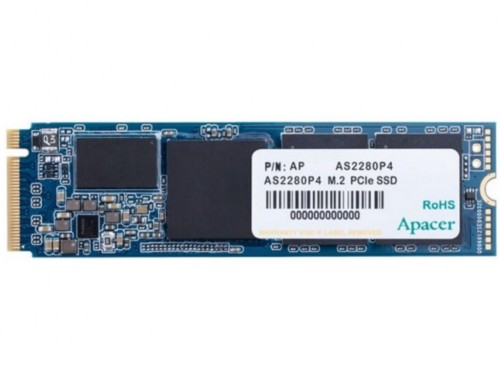 .M.2 NVMe SSD    256GB  Apacer AS2280P4 [PCIe 3.0 x4, R/W:1800/1100MB/s, 190K/180K IOPS, 3D TLC]
