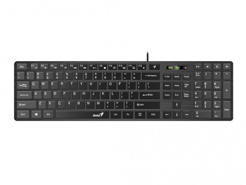 'Keyboard Genius SlimStar 126, Low-profile, Multimedia, Chocolate keys, Smart, Black, USB.