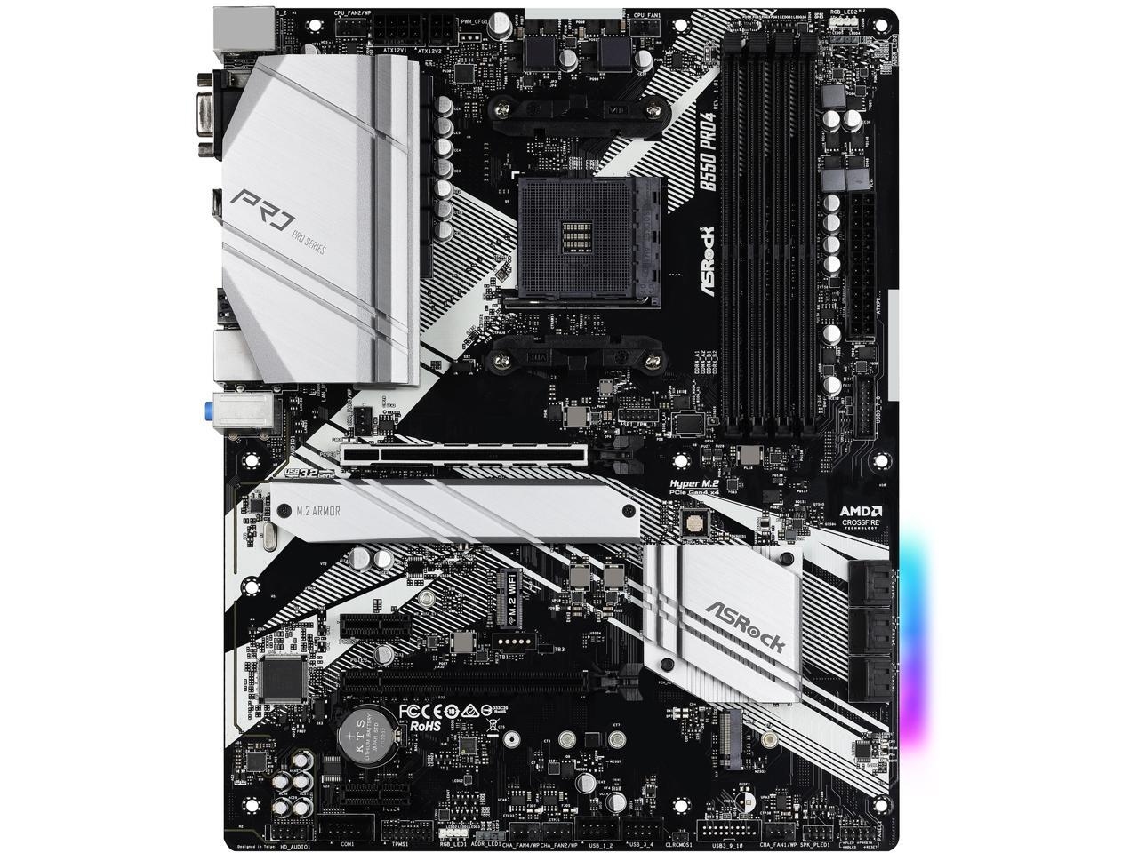 MB AM4 ASRock B550 PRO4  ATX//  CPU- Supports AMD AM4 Socket Ryzen™ 3000, 3000 G-Series