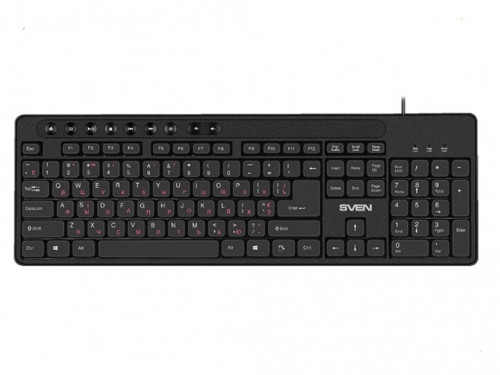 Keyboard SVEN KB-C3060, Multimedia, Splash proof, Black, USB Black