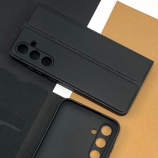 FIBRA Leather Flip case Samsung A56 Black