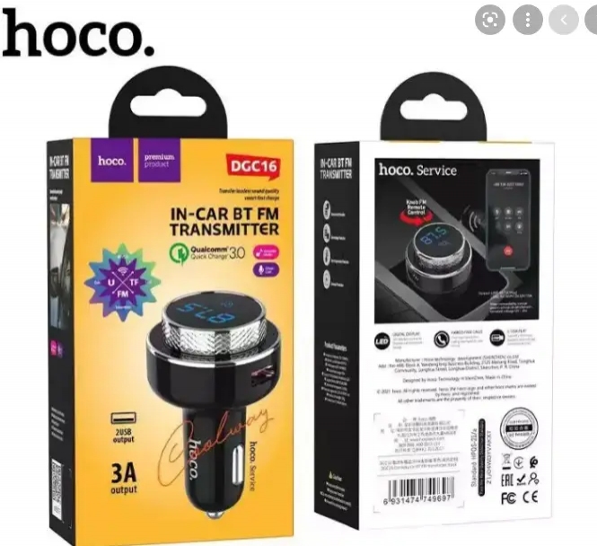 Hoco DGC16 Coolway car BT FM transmitter black