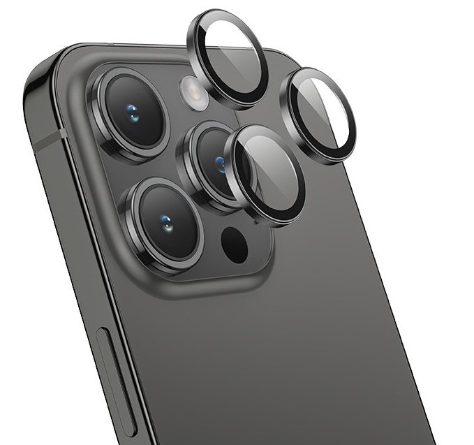 Защитное стекло Camera Metal iPhone 16 Pro/16 Pro Max Black