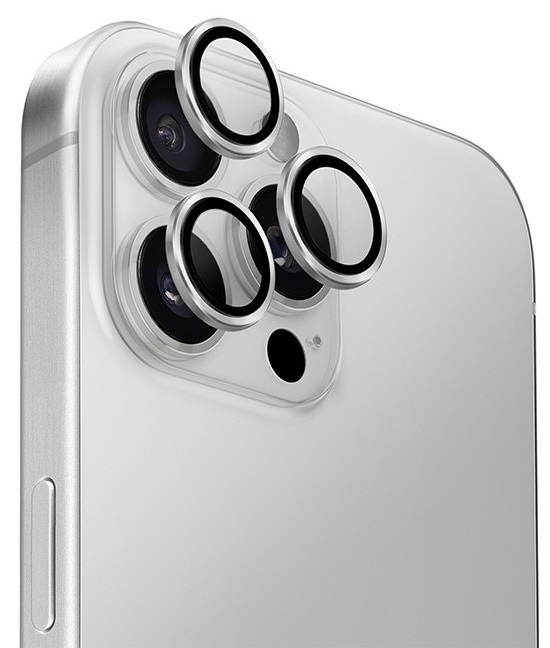 Защитное стекло Camera Metal iPhone 16 Pro/16 Pro Max Sliver