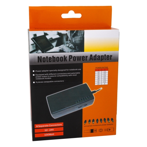 Универсальное Зарядное Устройство Для Ноутбука 100w 8 Pin (Черный)