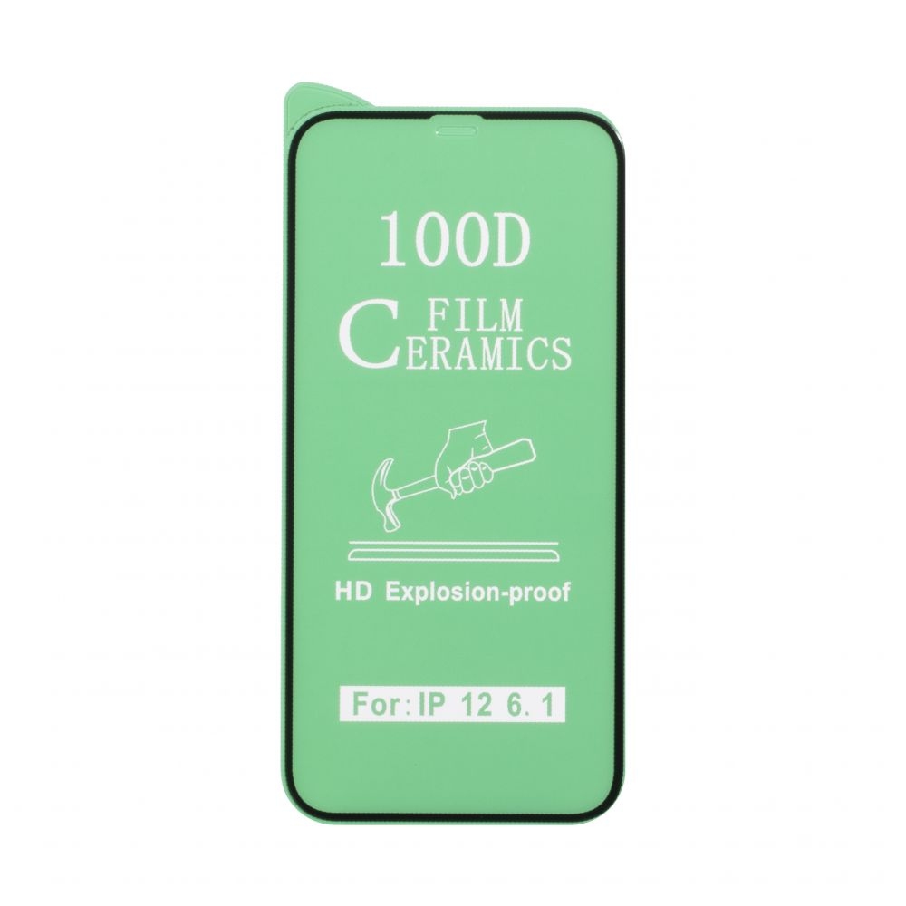 Защитное стекло Film Ceramic for Apple Iphone 12 / 12 Pro без упаковки (Чёрный)