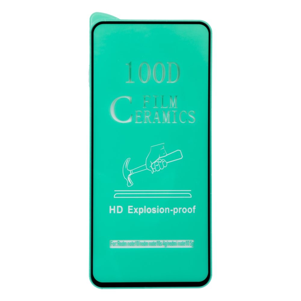 Защитное стекло Film Ceramic for Xiaomi Redmi Note 10 / 10s  без упаковки (Чёрный)