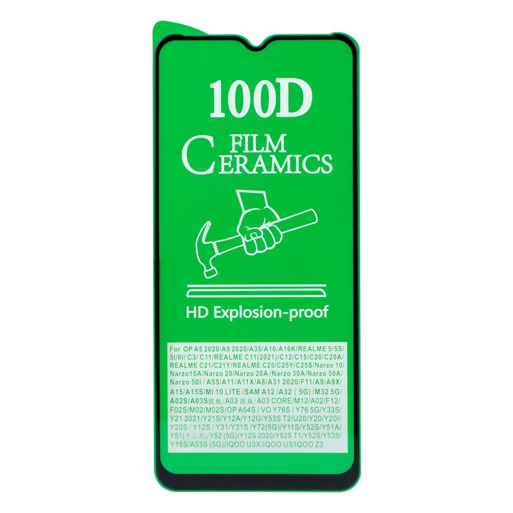 Защитное стекло Film Ceramic for Realme C21/C21Y/C25 без упаковки (Чёрный)