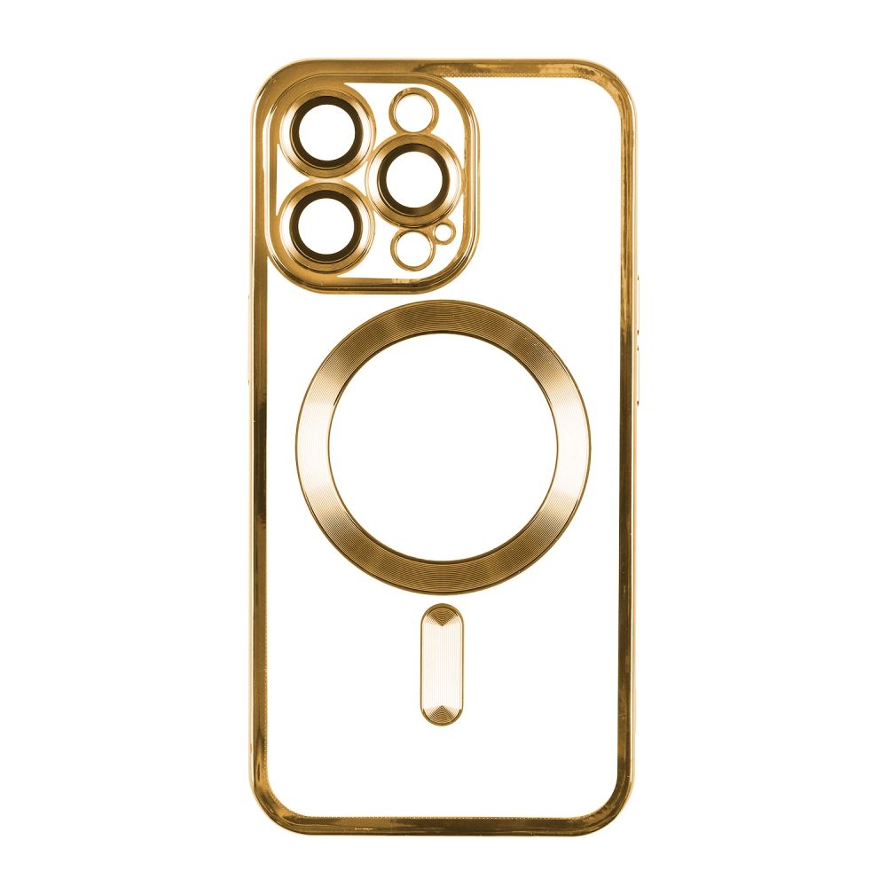Чехол TPU Metallic Full Camera with Magsafe для Iphone 13 Pro (Gold)