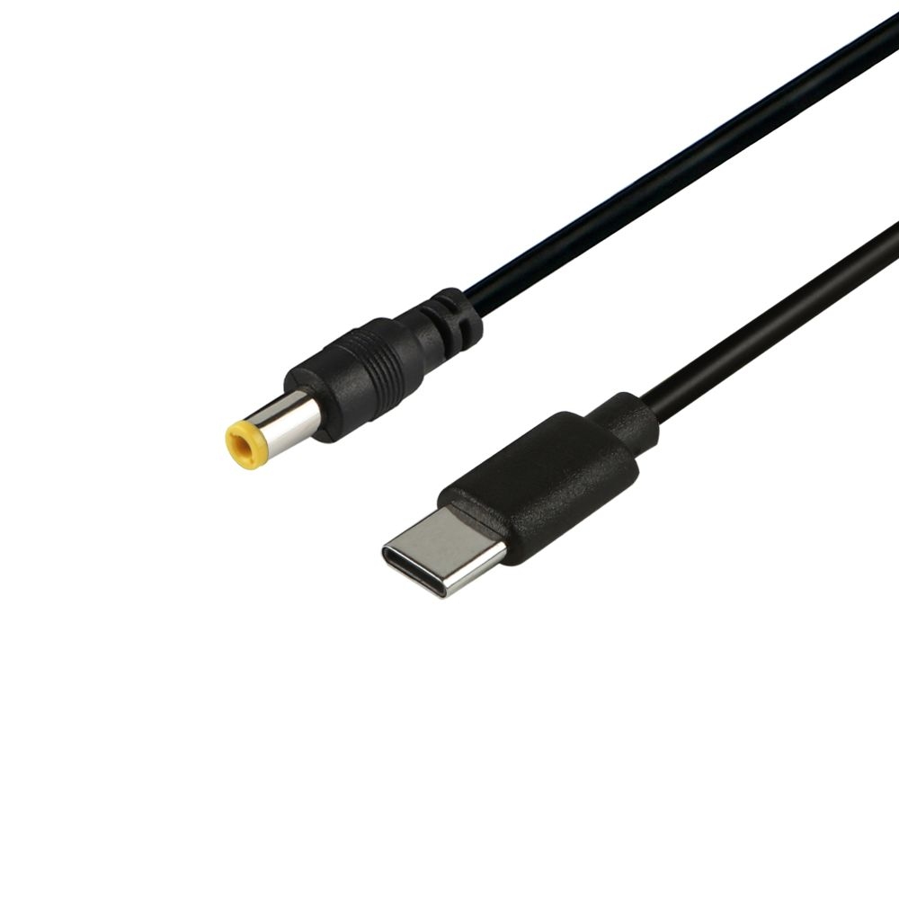 Type-C to DC PD100W 5.5х2.1 mm+10 Переходников 1.8m (Черный)