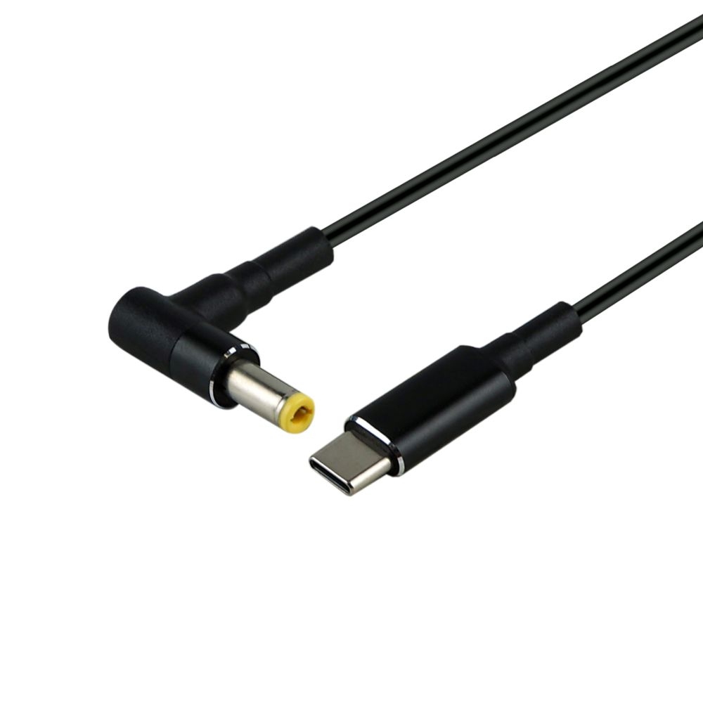 Type-C to DC PD65W 5.5х2.1 mm+10 Переходников 1.8m (Черный)