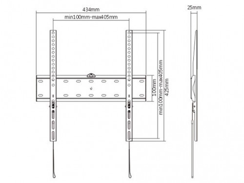 Wall Mount  Gembird 'WM-55F-02' Black 32'-55', max.40kg, VESA mm: up 400 x 400