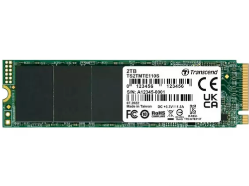 M.2 NVMe SSD 2.0TB  Transcend 115S [PCIe 3.0 x4, R/W:3200/1900MB/s, 200/250K IOPS, 800TBW, 3DTLC]