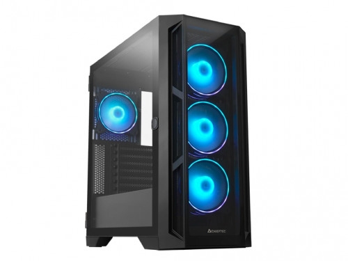 Case EATX Chieftec APEX, w/o PSU, 4x120mm ARGB, 2xUSB3.0, 1xUSB-С, 0.6mm, 3x2.5', 2x3.5', Black