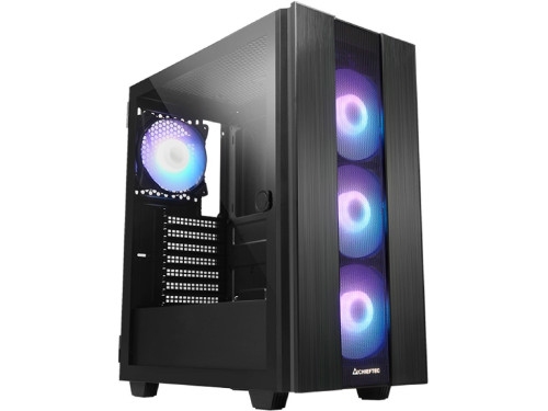 Case ATX Chieftec HUNTER 2, w/o PSU, 0.5mm, 4x120mm ARGB fans, ARGB Hub, Front Mesh, Tempered Glass