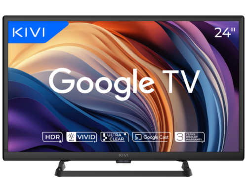 24' LED SMART TV KIVI 24H710QB, HD Ready, Google TV,  MVA, DLED 1368x768 HD Ready, Black