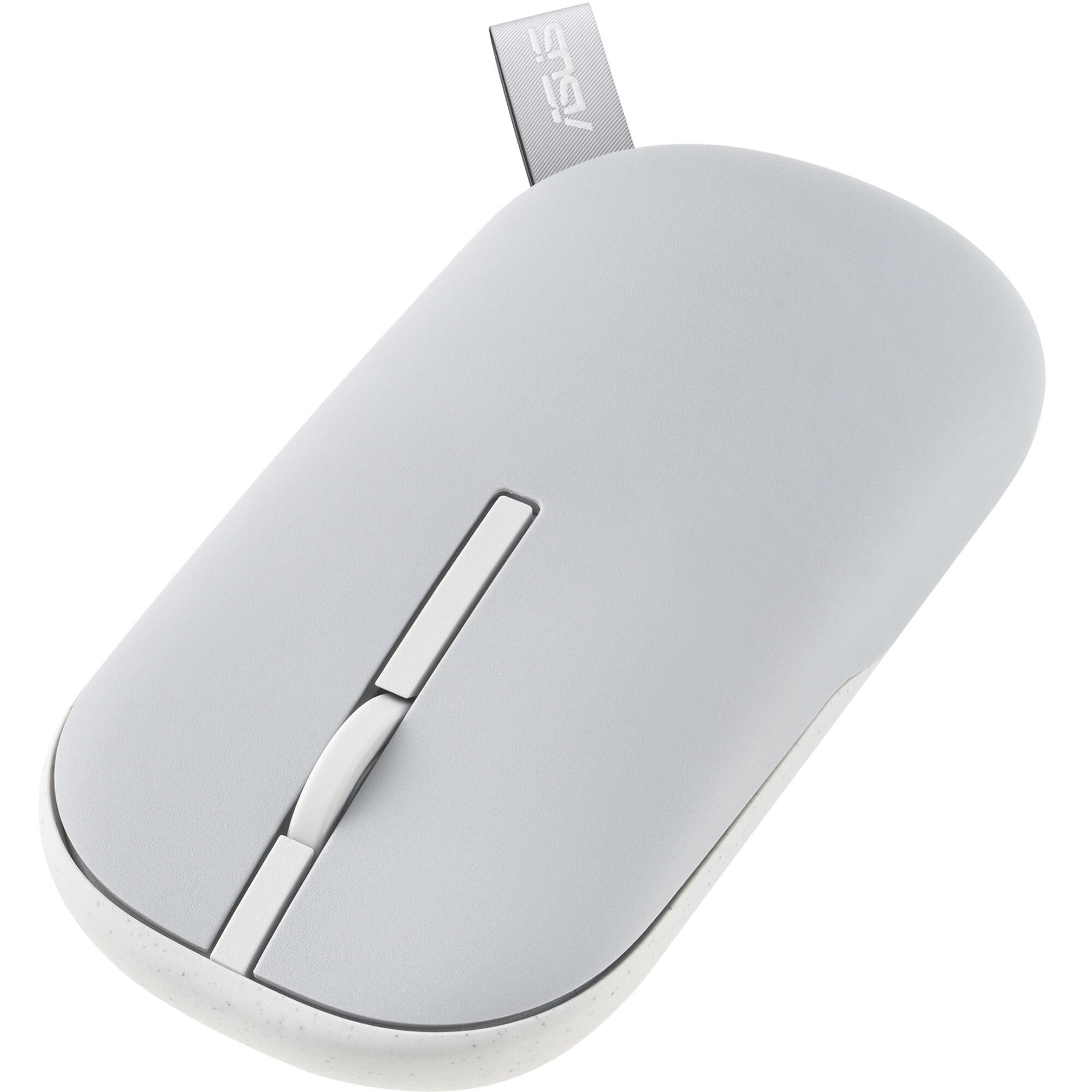Wireless Mouse Asus MD100, 800-1600 dpi, 3 buttons, Ambidextrous, 56g, Silent, 1xAA, 2.4Ghz+BT, Grey