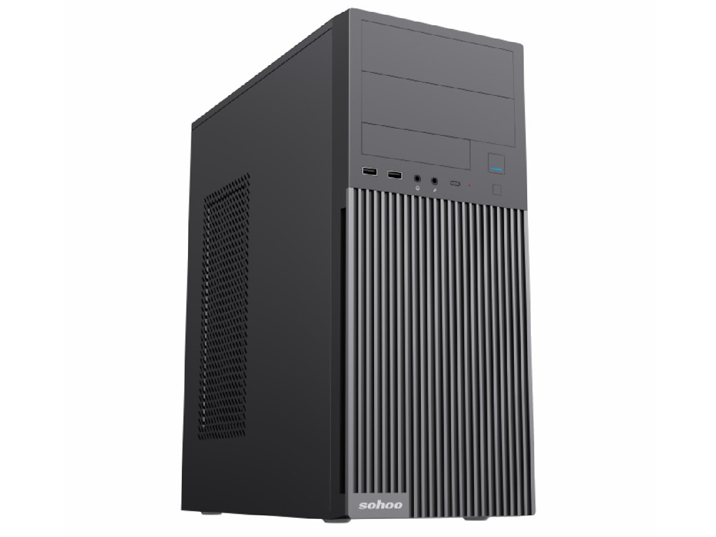 Case ATX 550W Sohoo 2815BK, 0.4mm, 1xUSB-C, 1xUSB3.0, 1xUSB2.0, 2x5.25', 1x3.5', 3x2.5', PSU: ATX-55