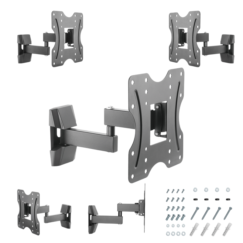 Wall Mount  Gembird 'WM-42ST-02' Black 23'-42', max.30kg, VESA mm: up 200 x 200, Wall distance: 56 ~