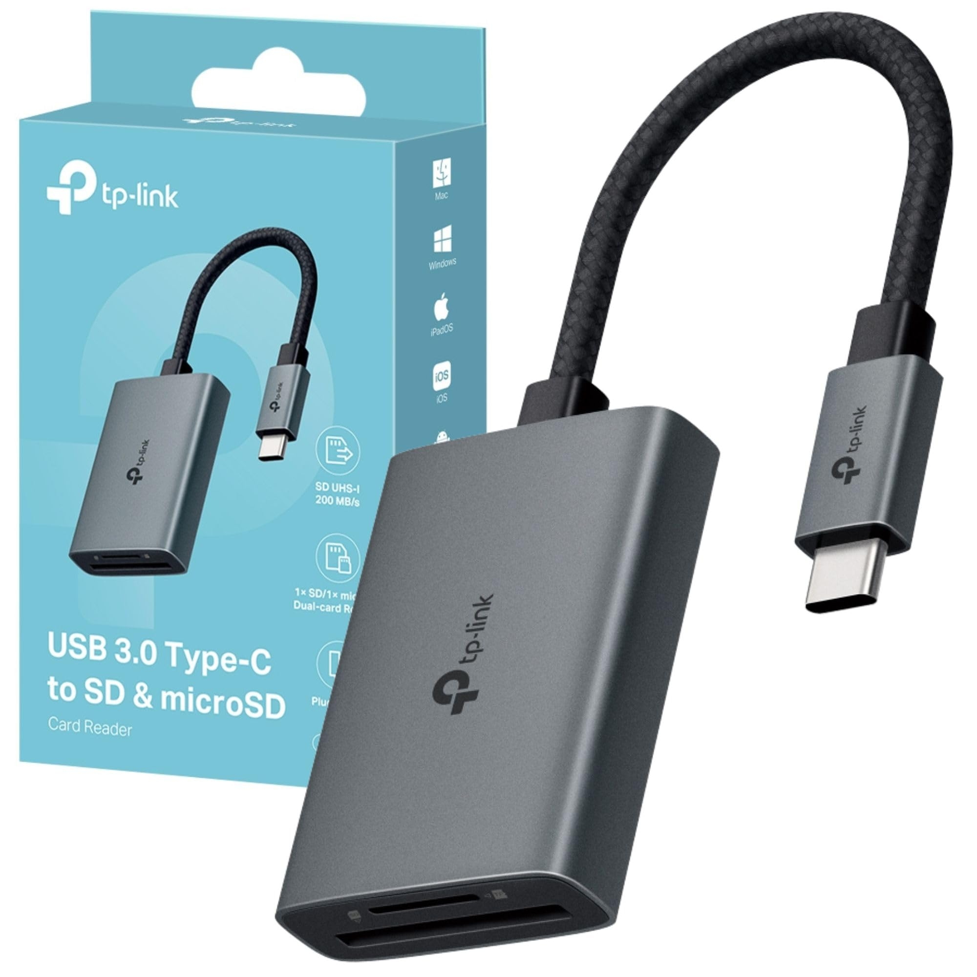 Type-C USB3.0 Card Reader TP-Link 'UA430C', SD, MicroSD 3.0, UHS-ISloturi pentru carduri de memorie