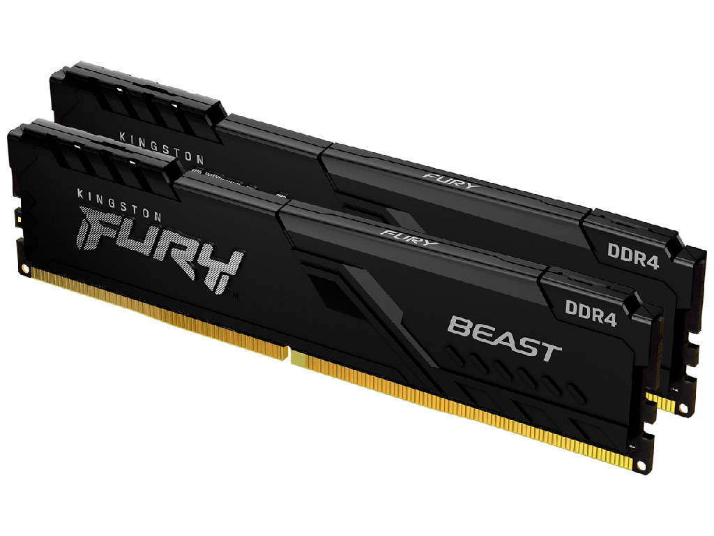 32GB DDR4-3200MHz  Kingston FURY Beast (Kit of 2x16GB)  (KF432C16BB1K2/32WP), CL16-18-18, 1.35V