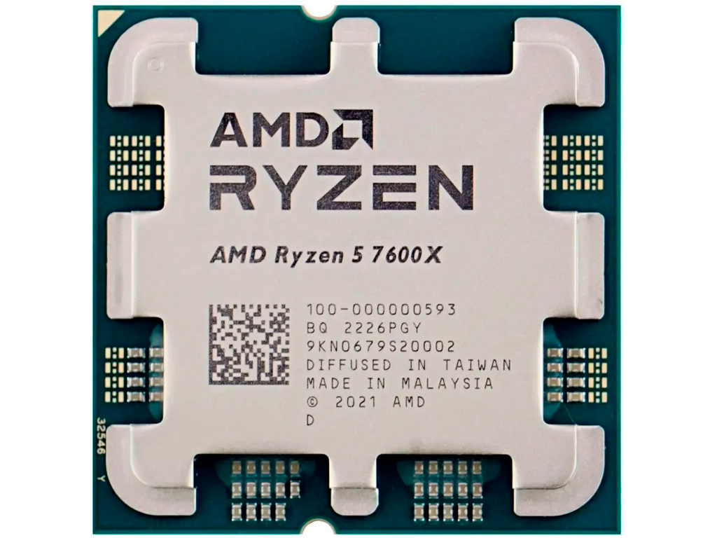 CPU AMD Ryzen 5 7600  (3.8-5.1GHz, 6C/12T, L2 6MB, L3 32MB, 5nm, 65W), Socket AM5