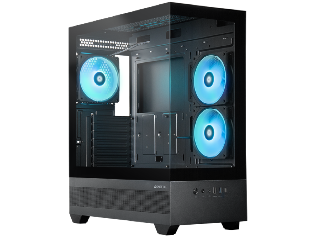 Case mATX Chieftec Chieftronic VISTA, w/o PSU, 0,8mm, 3x120mm ARGB, Temperd Glass, Controller RGB