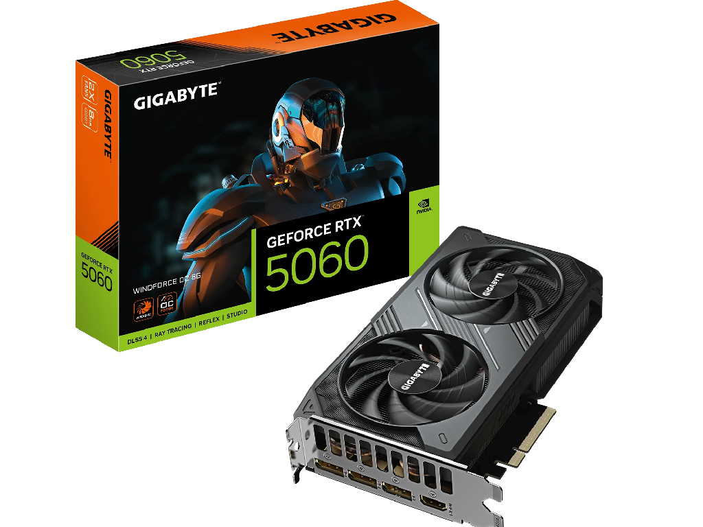 VGA Gigabyte RTX5060 8GB GDDR7 WindForce Max OC (GV-N5060WF2MAX OC-8GD)Producator GPU:  NVIDIA Pro