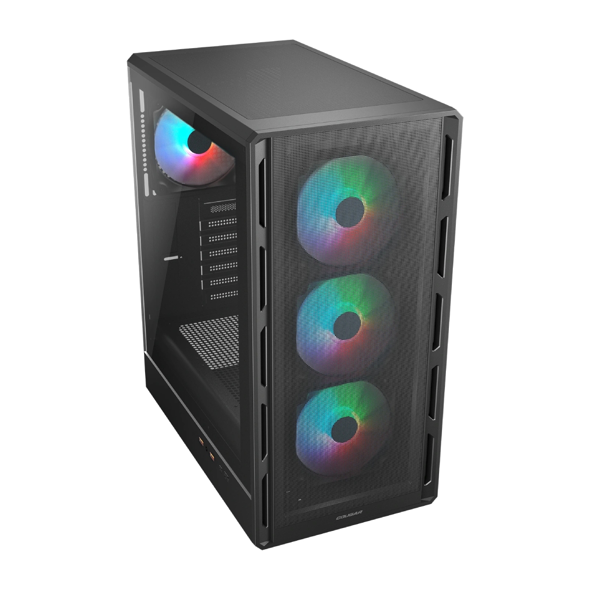 Case ATX Cougar AirfacePure RGB w/o PSU 3x120front 1x120rear RGB fixed Tempered Glass LED controller