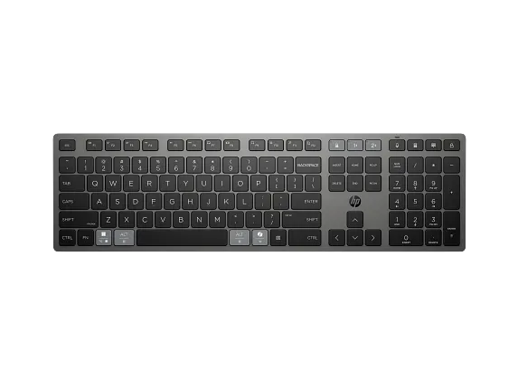 Wireless Keyboard HP 725 Multi-Device Rechergable, Full size, Spill resistant, Swift pair Quiet keys