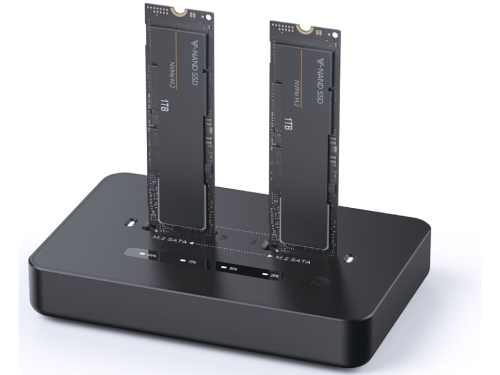 M.2 SSD docking station SATA & NVME, Type-C, Black, Gembird DD2-U3M2