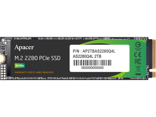 M.2 NVMe SSD 256GB Apacer AS2280Q4L [PCIe 4.0 x4, R/W:3300/1300MB/s, 360K/150K IOPS, 150 TBW