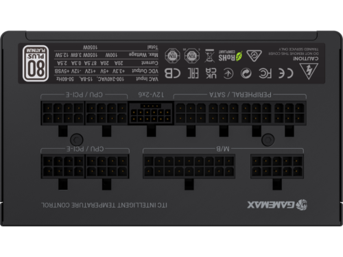 Power Supply ATX 1050W GAMEMAX GX-1050G PRO, 80+ Gold, 135mm, Active PFC, LLC+DC/DC, ATX 3.1, PCIe5