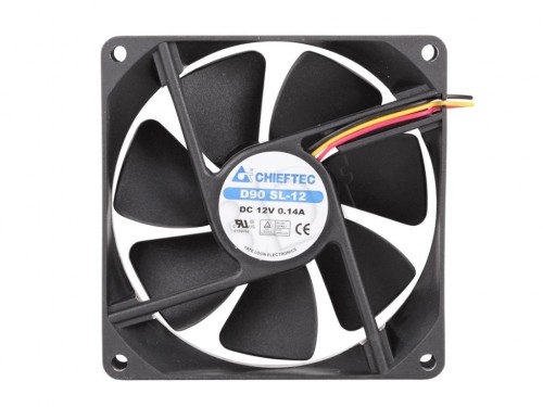 PC Case Fan Chieftec AF-1225S, 120x120x25 mm, 24-27 dB, 1350RPM, 55 CFM, 3pin/Molex