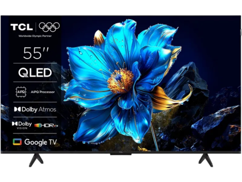 55' LED SMART TV TCL 55P71K, QLED 4K UHD, Google TV, Black