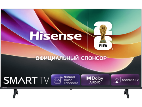 32' LED SMART TV Hisense 32A4S, 1366x768 HD Ready, VIDAA OS, Black