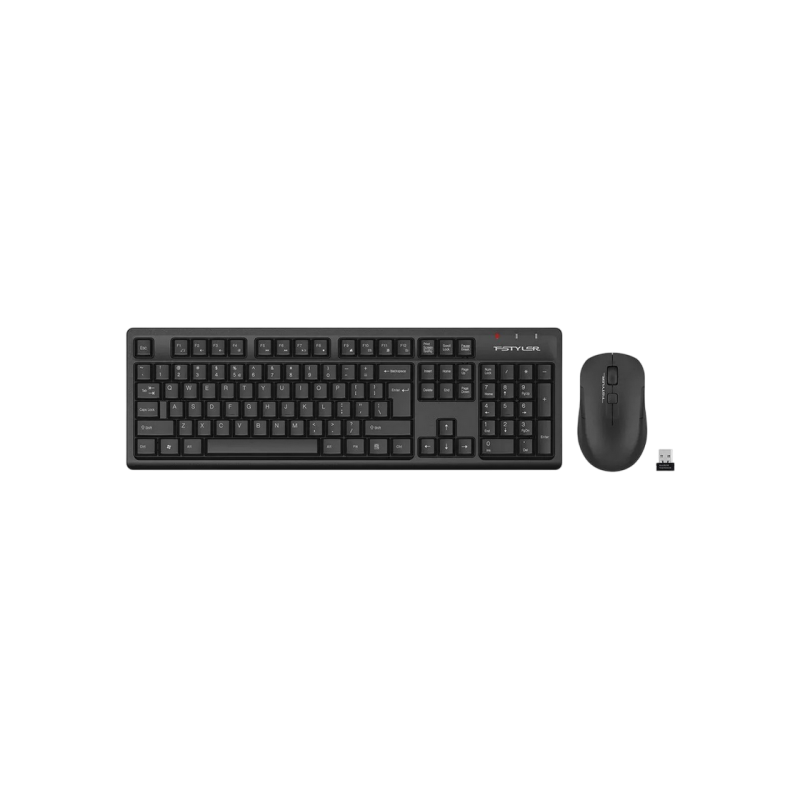 Wireless Keyboard & Mouse A4Tech FG1200, Fstyler 2.4G Multimedia Wireless Desktop Set, Black