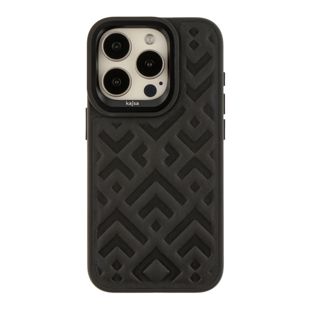 Чехол Kajsa Briquette Collection Rhombus для iPhone 15 Pro Max (Black)