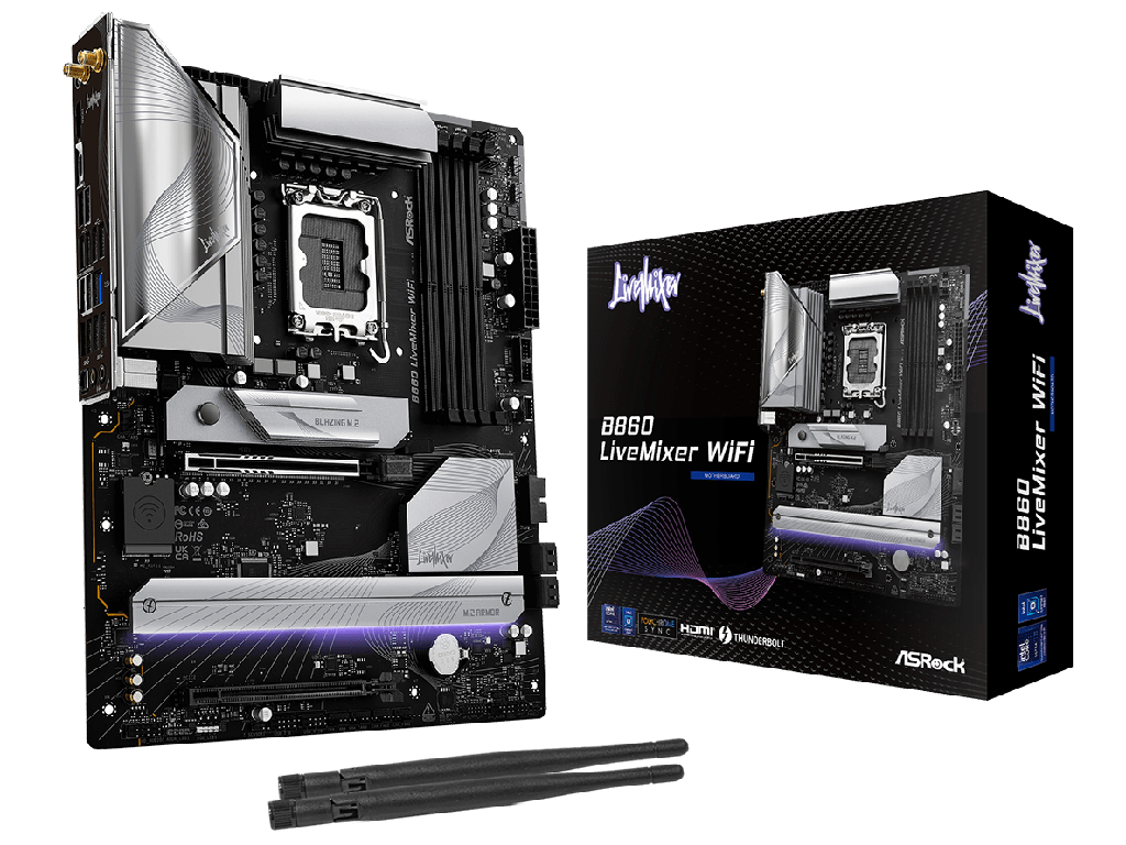 MB S1851 ASRock B860 LIVEMIXER WIFI ATX  ATX Socket: LGA1851