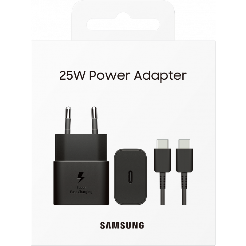 Wall Charger Samsung EP-T2510XBE 25W USB-C Cable Black (Retail pack)