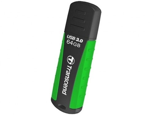 64GB USB3.1 Flash Drive Transcend 'JetFlash 810', Black-Green, Rubber Case (R/W:90/30MB/s)