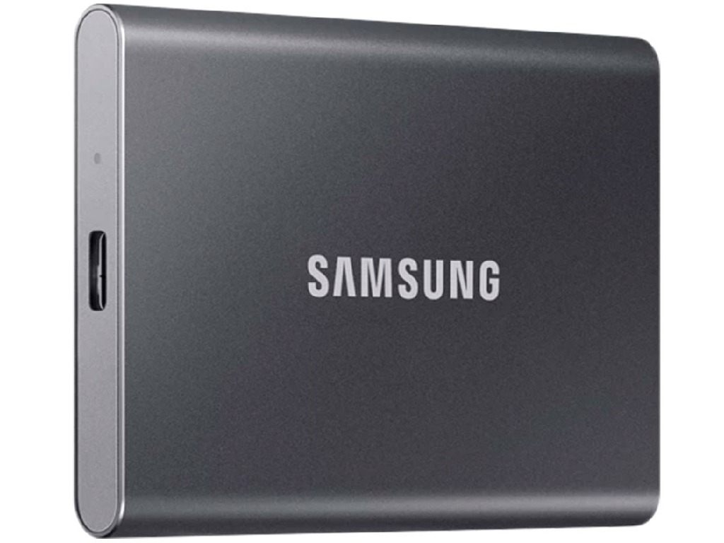 2.0TB (USB3.2/Type-C) Samsung Portable SSD T7 , Grey (85x57x8mm, 58g, R/W:1050/1000MB/s)