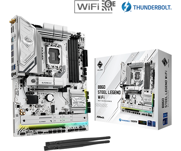MB S1851 ASRock B860 STEEL LEGEND WIFI ATX  ATX Socket: LGA1851