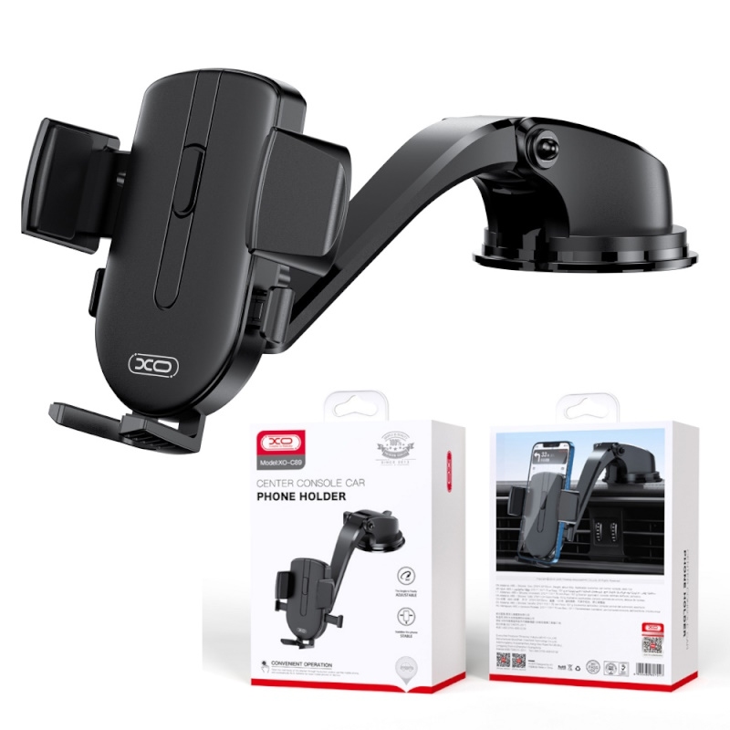 XO C89 car holder with sucker plate Black