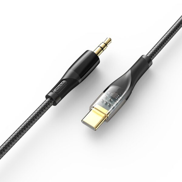 XO NB-R241B TYPE-C to 3.5 Transparent audio cable Black