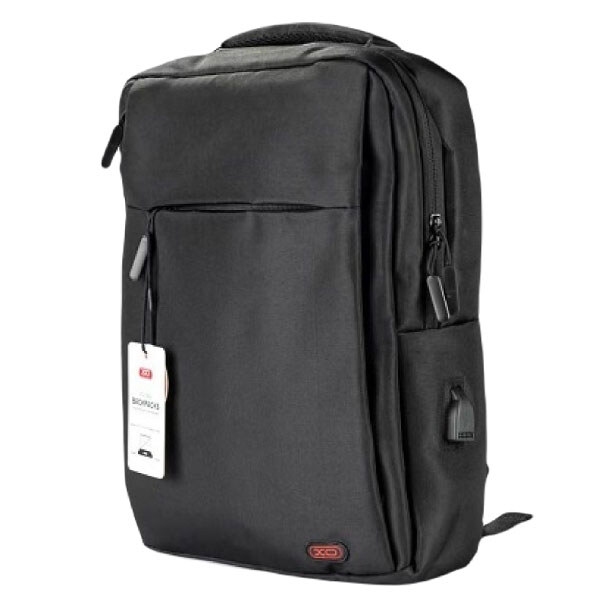 XO CB02 15.6' Computer Shoulder Bag Black (Side USB Port, Quick Charge) Black